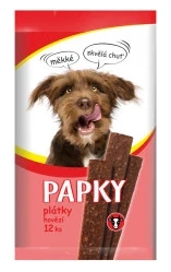 Papky plátky (tyčinky) hovězí 12ks - 120g pro psy